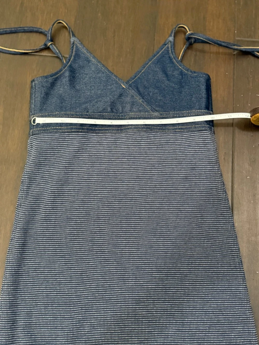 Ralph Lauren Navy and White Striped Tank Dress. Adjustable tie straps